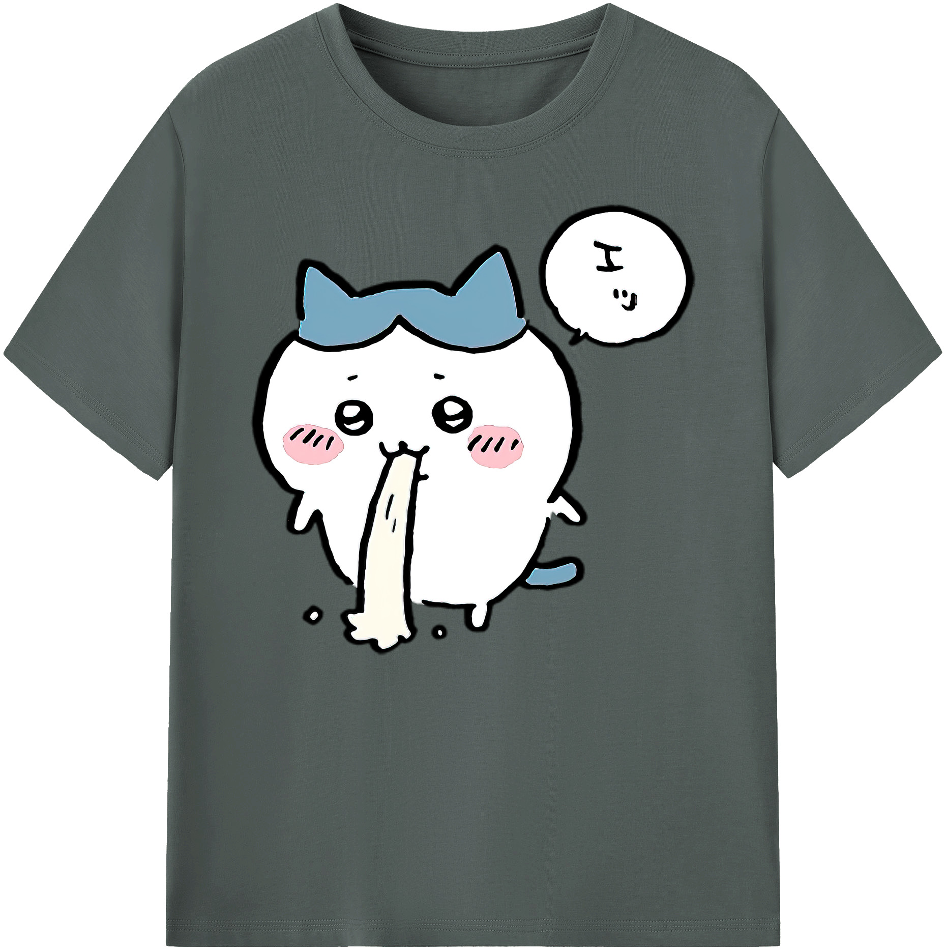 （画像用） ちいかわ ハチワレ Chii-kawa hachiware 綿100％ メンズ半袖Tシャツ｜肌触りやわらか＆通気性
